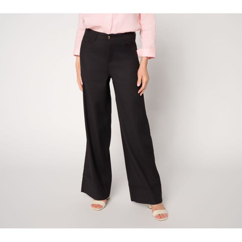 NYDJ Women's Petite Pants 8P Make Your Selection: -Pocket Wide-Leg Black A727341
